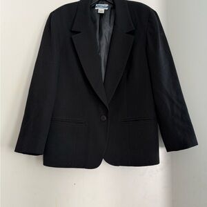 Vintage Pendleton Wool Blazer Women 8 Black Jacket USA